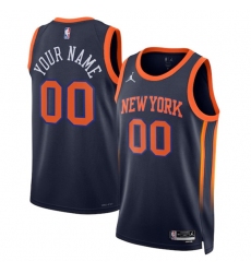 Men's New Yok Knicks Active Player Custom Black 2025 Statement Edition Stitched Basketball Jersey
