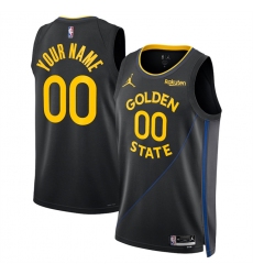 Men's Golden State Warriors Active Player Custom Black 2024-25 Statement Edition Stitched Basketball Jersey