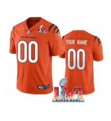 Men's Cincinnati Bengals ACTIVE PLAYER Custom Orange 2022 Super Bowl LVI Vapor Limited Stitched Jersey