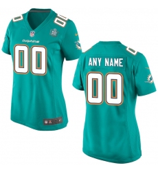 Women's Miami Dolphins Nike Aqua Patch Custom Jersey