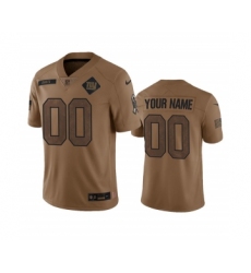 Men's Nike New York Giants Active Player Custom 2023 Brown Salute To Setvice Limited Football Stitched Jersey