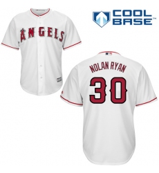 Men's Majestic Los Angeles Angels of Anaheim #30 Nolan Ryan Replica White Home Cool Base MLB Jersey