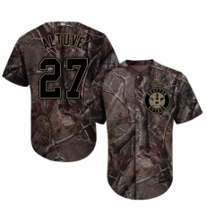 Men's Majestic Houston Astros #27 Jose Altuve Authentic Camo Realtree Collection Flex Base MLB Jersey