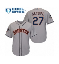 Youth Houston Astros #27 Jose Altuve Authentic Grey Road Cool Base 2019 World Series Bound Baseball Jersey