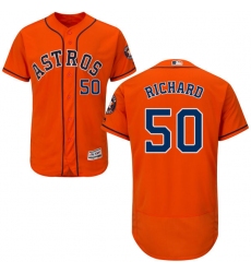 Men's Majestic Houston Astros #50 J.R. Richard Orange Alternate Flex Base Authentic Collection MLB Jersey