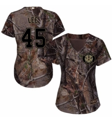 Women's Majestic Houston Astros #45 Carlos Lee Authentic Camo Realtree Collection Flex Base MLB Jersey