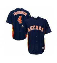 Youth Houston Astros #4 George Springer Authentic Navy Blue Alternate Cool Base 2019 World Series Bound Baseball Jersey