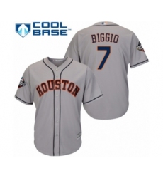 Youth Houston Astros #7 Craig Biggio Authentic Grey Road Cool Base 2019 World Series Bound Baseball Jersey