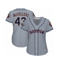 Women's Houston Astros #43 Lance McCullers Authentic Grey Road Cool Base 2019 World Series Bound Baseball Jersey