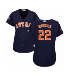 Women's Houston Astros #22 Josh Reddick Authentic Navy Blue Alternate Cool Base 2019 World Series Bound Baseball Jersey