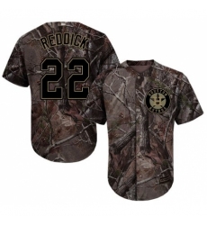 Youth Majestic Houston Astros #22 Josh Reddick Authentic Camo Realtree Collection Flex Base MLB Jersey
