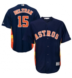 Men's Majestic Houston Astros #15 Carlos Beltran Replica Navy Blue Alternate Cool Base MLB Jersey