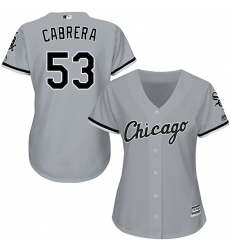 Women's Majestic Chicago White Sox #53 Melky Cabrera Authentic Grey Road Cool Base MLB Jersey