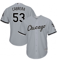 Youth Majestic Chicago White Sox #53 Melky Cabrera Authentic Grey Road Cool Base MLB Jersey