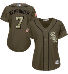 Women's Majestic Chicago White Sox #7 Jeff Keppinger Authentic Green Salute to Service MLB Jersey