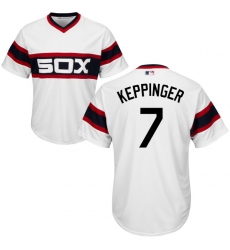 Youth Majestic Chicago White Sox #7 Jeff Keppinger Replica White 2013 Alternate Home Cool Base MLB Jersey