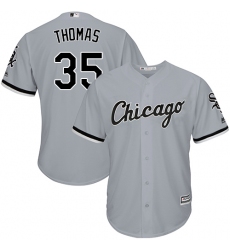 Men's Majestic Chicago White Sox #35 Frank Thomas Replica Grey Road Cool Base MLB Jersey