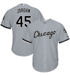 Youth Majestic Chicago White Sox #45 Michael Jordan Authentic Grey Road Cool Base MLB Jersey