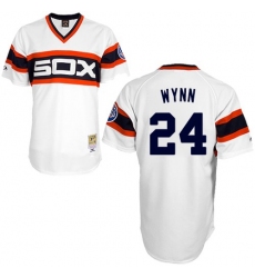 Men's Mitchell and Ness 1983 Chicago White Sox #24 Early Wynn Replica White Throwback MLB Jersey