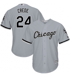 Men's Majestic Chicago White Sox #24 Joe Crede Replica Grey Road Cool Base MLB Jersey