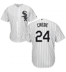 Youth Majestic Chicago White Sox #24 Joe Crede Authentic White Home Cool Base MLB Jersey