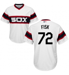 Youth Majestic Chicago White Sox #72 Carlton Fisk Replica White 2013 Alternate Home Cool Base MLB Jersey