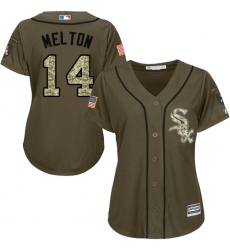Women's Majestic Chicago White Sox #14 Bill Melton Authentic Green Salute to Service MLB Jersey