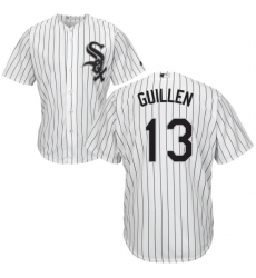 Men's Majestic Chicago White Sox #13 Ozzie Guillen Replica White Home Cool Base MLB Jersey