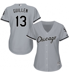 Women's Majestic Chicago White Sox #13 Ozzie Guillen Replica Grey Road Cool Base MLB Jersey