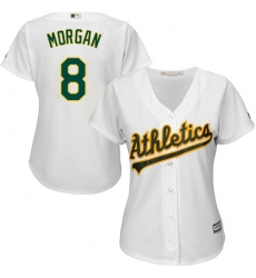 Women's Majestic Oakland Athletics #8 Joe Morgan Replica White Home Cool Base MLB Jersey