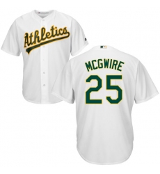 Youth Majestic Oakland Athletics #25 Mark McGwire Authentic White Home Cool Base MLB Jersey