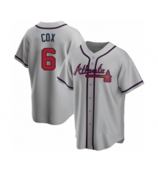 Men's Bobby Cox #6 Atlanta Braves Gray Replica Road Jersey