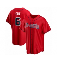 Men's Bobby Cox #6 Atlanta Braves Red Replica Alternate Jersey