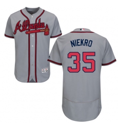 Men's Majestic Atlanta Braves #35 Phil Niekro Grey Road Flex Base Authentic Collection MLB Jersey