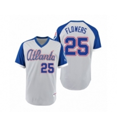 Men's Braves #25 Tyler Flowers Gray Royal 1979 Turn Back the Clock Authentic Jersey