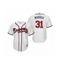 Men's Greg Maddux Atlanta Braves #31 White 2019 Mothers Day Cool Base Jersey