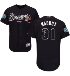 Men's Majestic Atlanta Braves #31 Greg Maddux Navy Blue Alternate Flex Base Authentic Collection MLB Jersey
