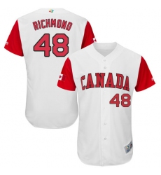 Men's Canada Baseball Majestic #48 Scott Richmond White 2017 World Baseball Classic Authentic Team Jersey