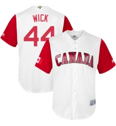 Men's Canada Baseball Majestic #44 Rowan Wick White 2017 World Baseball Classic Replica Team Jersey