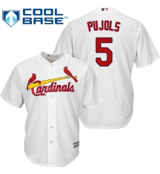 Youth Majestic St. Louis Cardinals #5 Albert Pujols Replica White Home Cool Base MLB Jersey