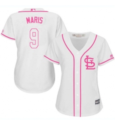 Women's Majestic St. Louis Cardinals #9 Roger Maris Replica White Fashion Cool Base MLB Jersey