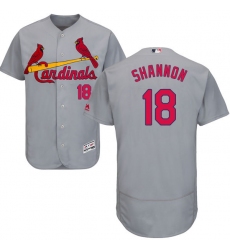 Men's Majestic St. Louis Cardinals #18 Mike Shannon Grey Road Flex Base Authentic Collection MLB Jersey