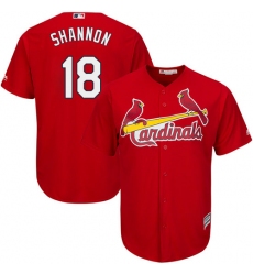 Men's Majestic St. Louis Cardinals #18 Mike Shannon Replica Red Alternate Cool Base MLB Jersey