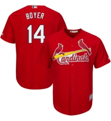 Men's Majestic St. Louis Cardinals #14 Ken Boyer Replica Red Alternate Cool Base MLB Jersey