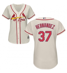 Women's Majestic St. Louis Cardinals #37 Keith Hernandez Replica Cream Alternate Cool Base MLB Jersey