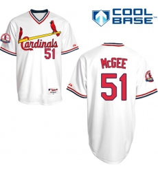 Men's Majestic St. Louis Cardinals #51 Willie McGee Authentic White 1982 Turn Back The Clock MLB Jersey