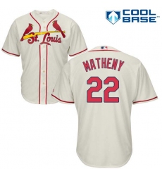 Youth Majestic St. Louis Cardinals #22 Mike Matheny Authentic Cream Alternate Cool Base MLB Jersey
