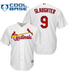Youth Majestic St. Louis Cardinals #9 Enos Slaughter Authentic White Home Cool Base MLB Jersey