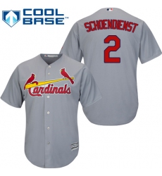 Men's Majestic St. Louis Cardinals #2 Red Schoendienst Replica Grey Road Cool Base MLB Jersey