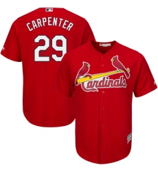 Youth Majestic St. Louis Cardinals #29 Chris Carpenter Replica Red Alternate Cool Base MLB Jersey